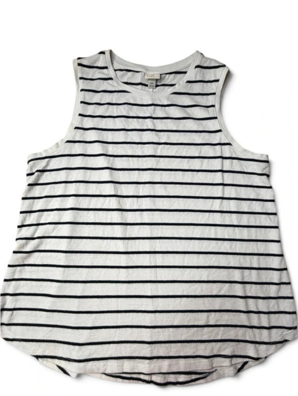 A New Day Striped Sleeveless Tank Top Black White XXL Rayon Blend Sku2103